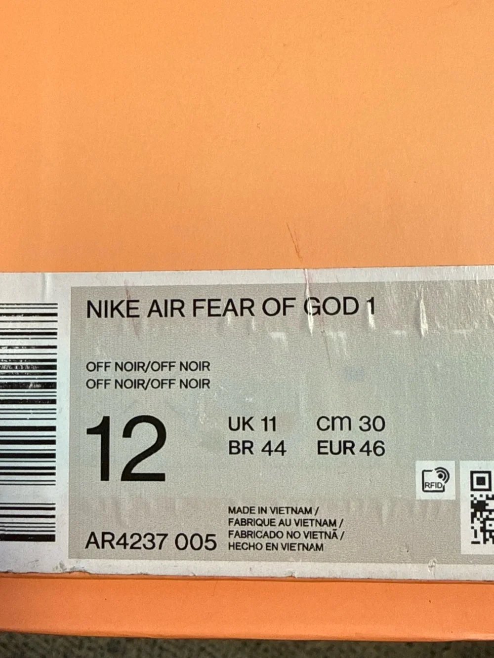 Nike Air Fear of God 1 Triple Black Sneakers - Picture 6 of 6